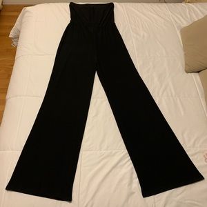 Black Strapless Wide Leg Jumpsuit